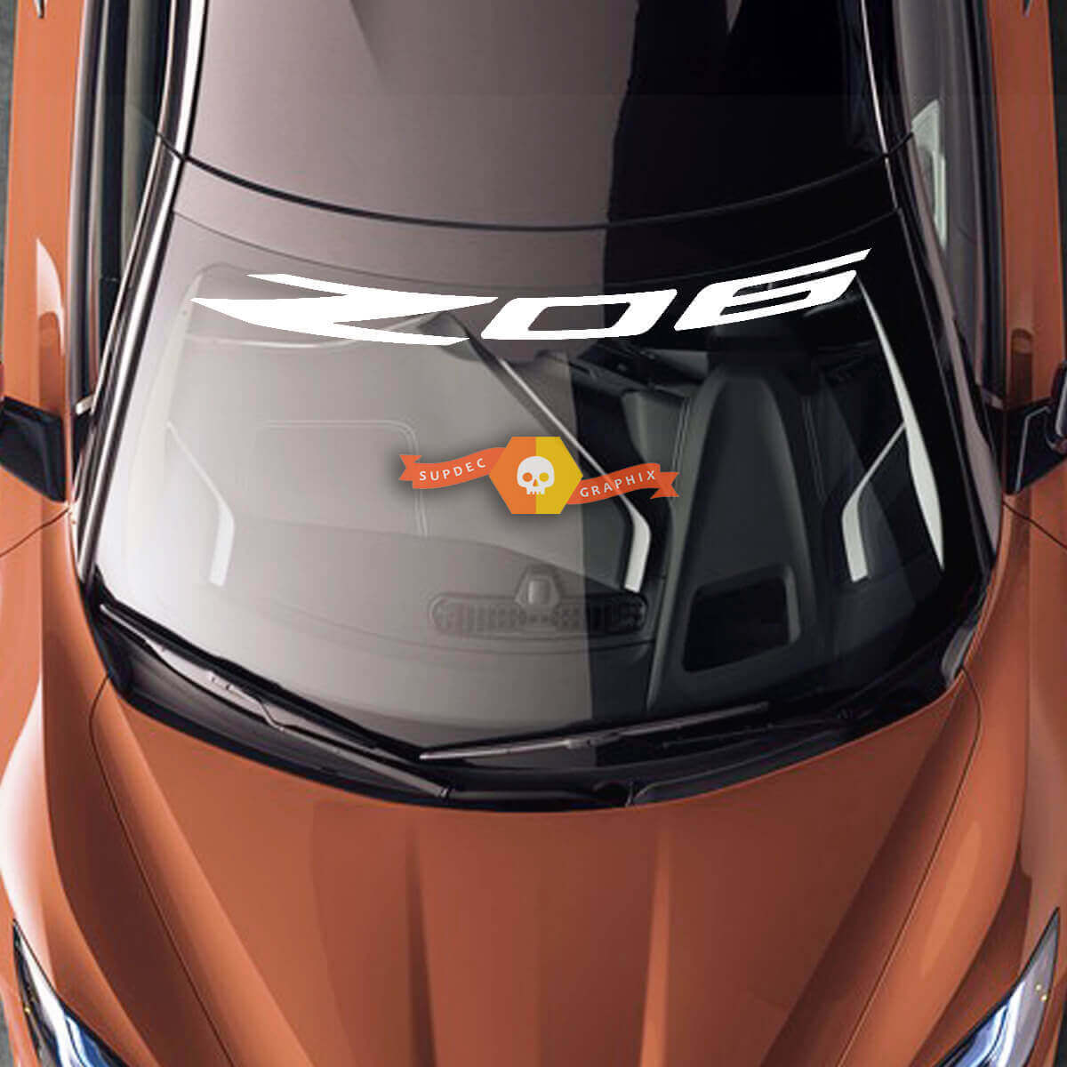 Z06 Windschutzscheiben-Vinylaufkleber für Chevrolet Corvette C8