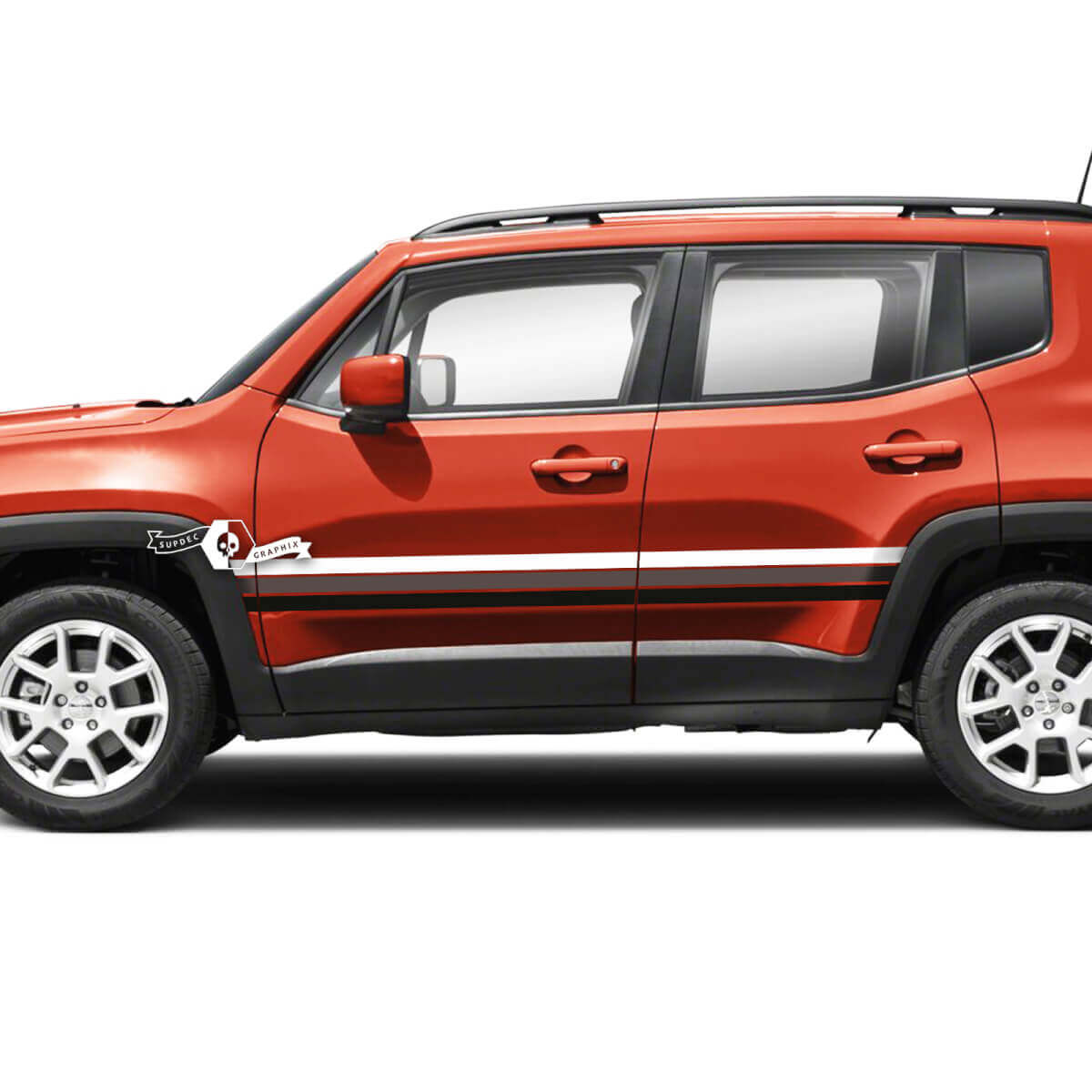 Jeep Renegade Doors Stripe Graphic Vinyl Aufkleber Aufkleber Seite 3 Farben
