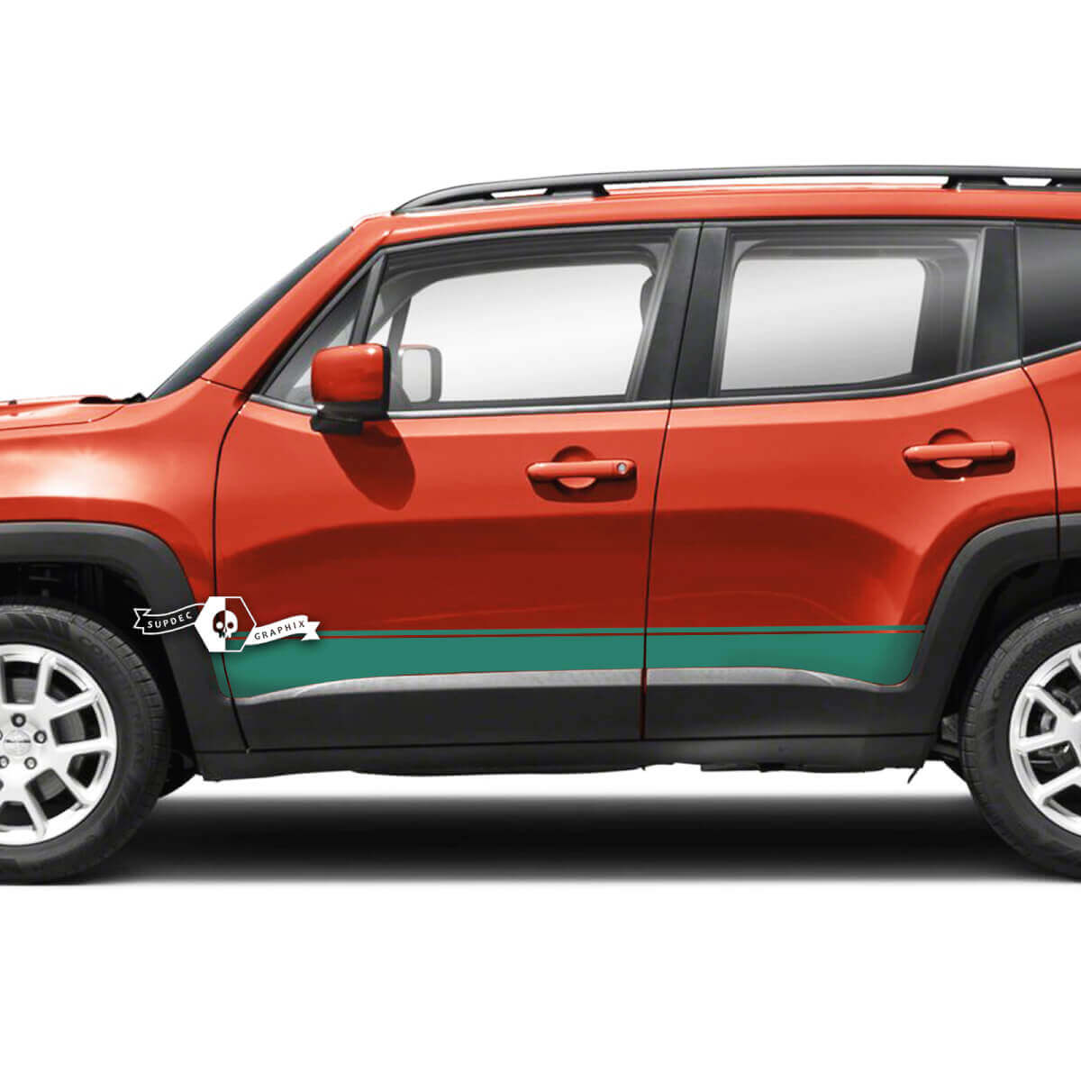 Paar Jeep Renegade Rocker Panel Side Stripe Graphic Vinyl Aufkleber Aufkleber

