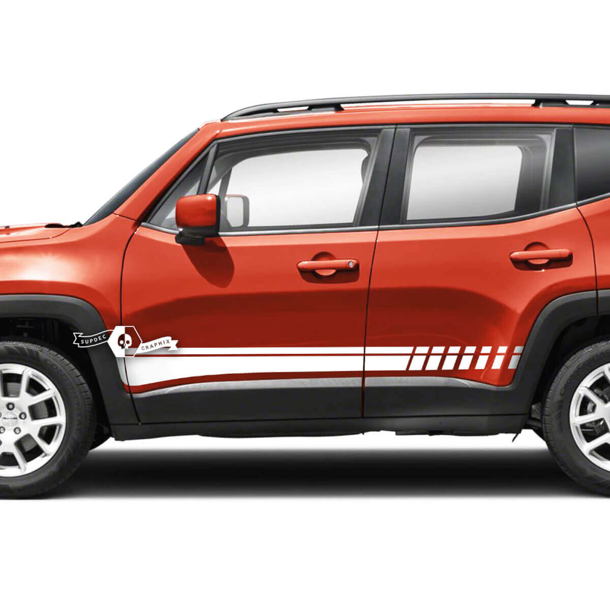 Paar Jeep Renegade Rocker Panel Side Lines Stripe Graphic Vinyl Aufkleber Aufkleber
