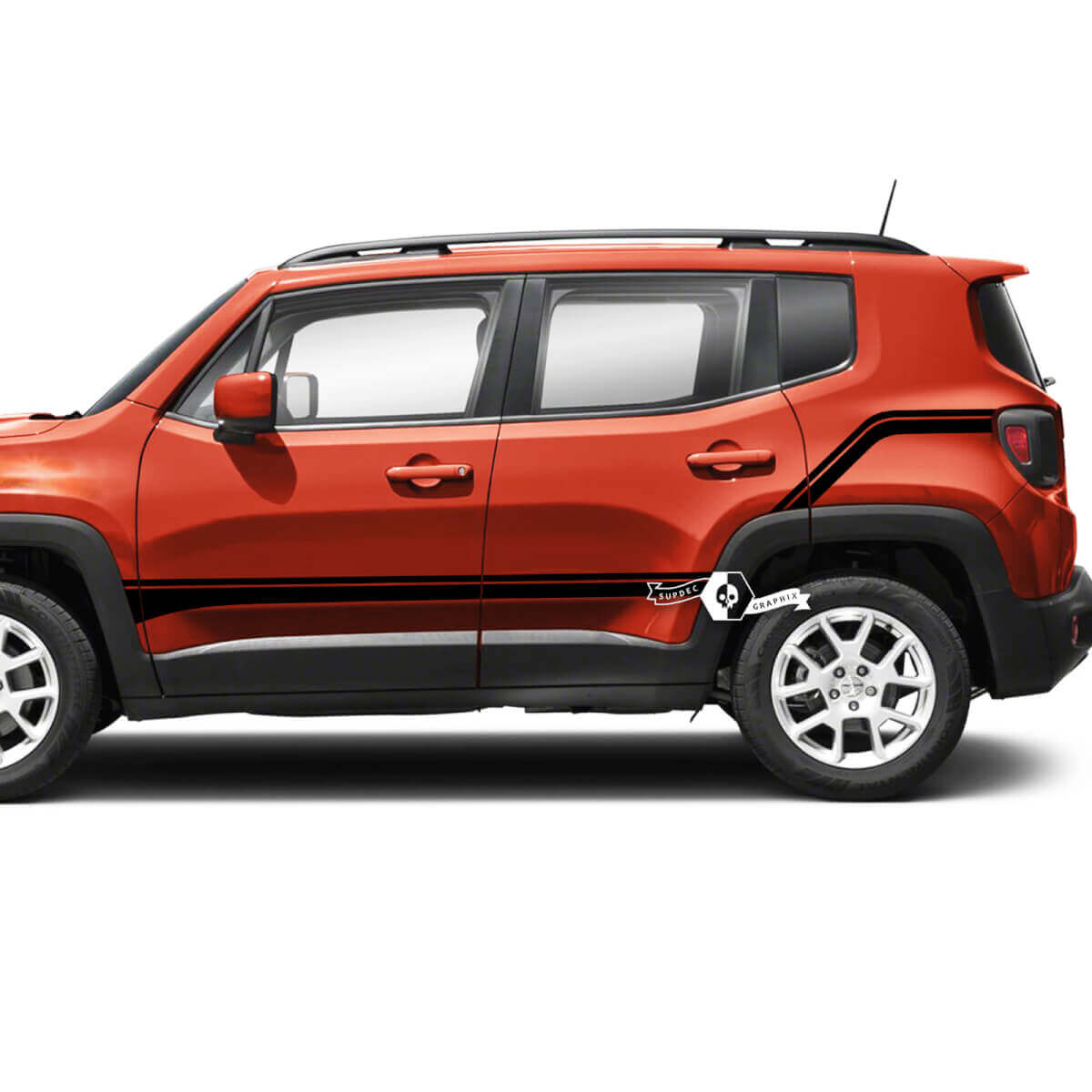 Paar Jeep Renegade Fender Doors Rear Side Stripe Graphic Vinyl Aufkleber Aufkleber
