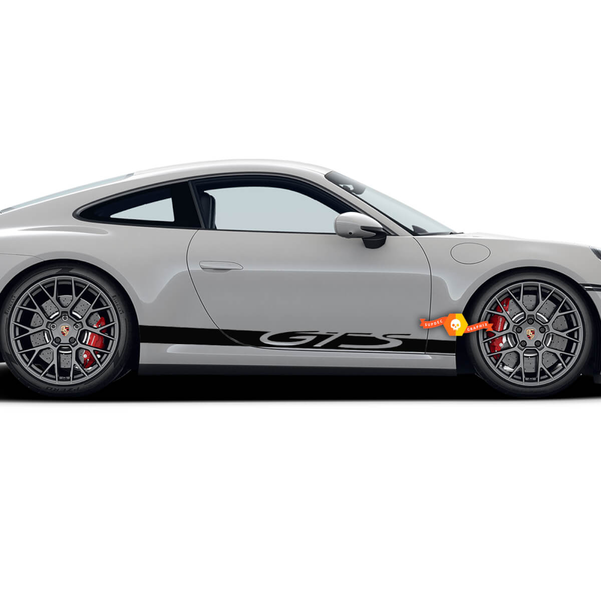 Paar Porsche Aufkleber GTS Türen seitlicher Vinyl-Aufkleber

