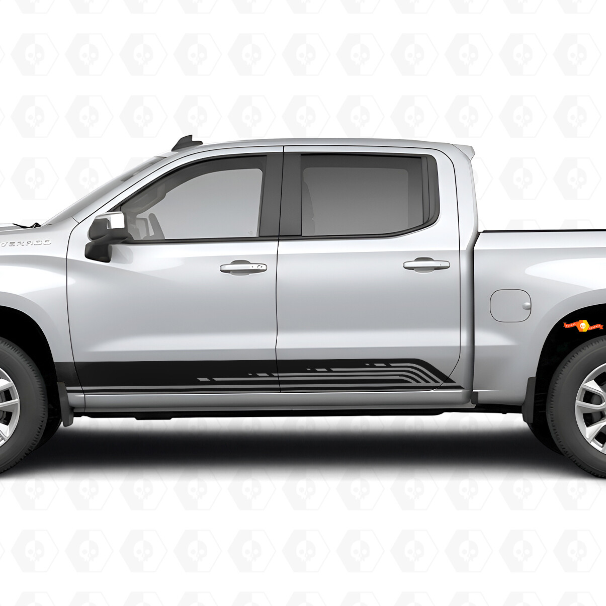 Parallele Konturen-Tür- und Schweller-Vinylstreifen für Chevrolet Silverado 1500 T1XX 2019-2026