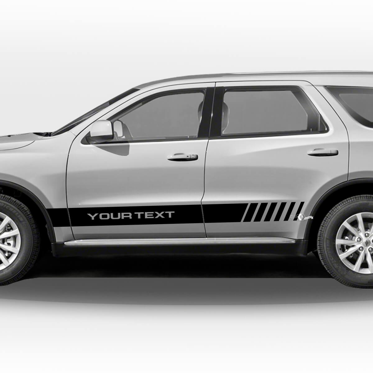 Racing-Streifen mit individuellem Text Seiten-Vinyl-Aufkleber-Set für Dodge Durango