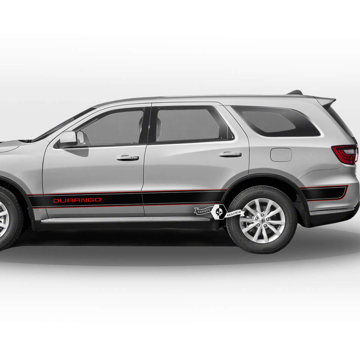 Paar Dodge Durango Seitentüren Rocker Panel Trim Schachbrett Flagge Streifen Aufkleber Vinyl Aufkleber 2 Farben
