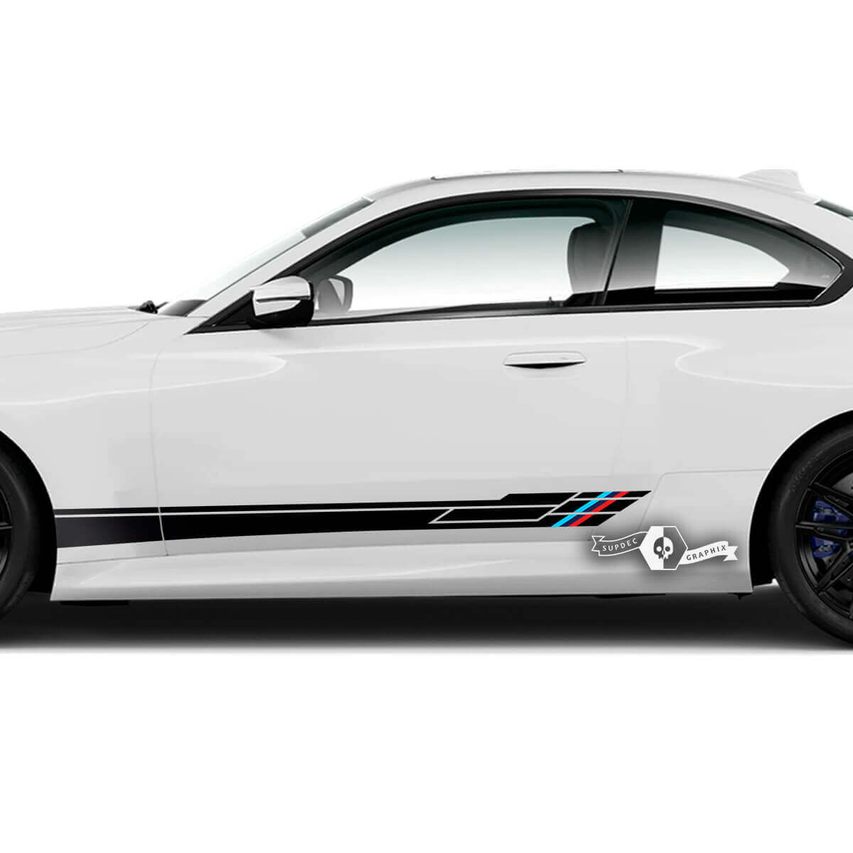 Paar BMW M2 M240 G42 F22 F87 M Performance Seitenstreifen Türen Logo Line Stripe Vinyl Aufkleber Aufkleber
