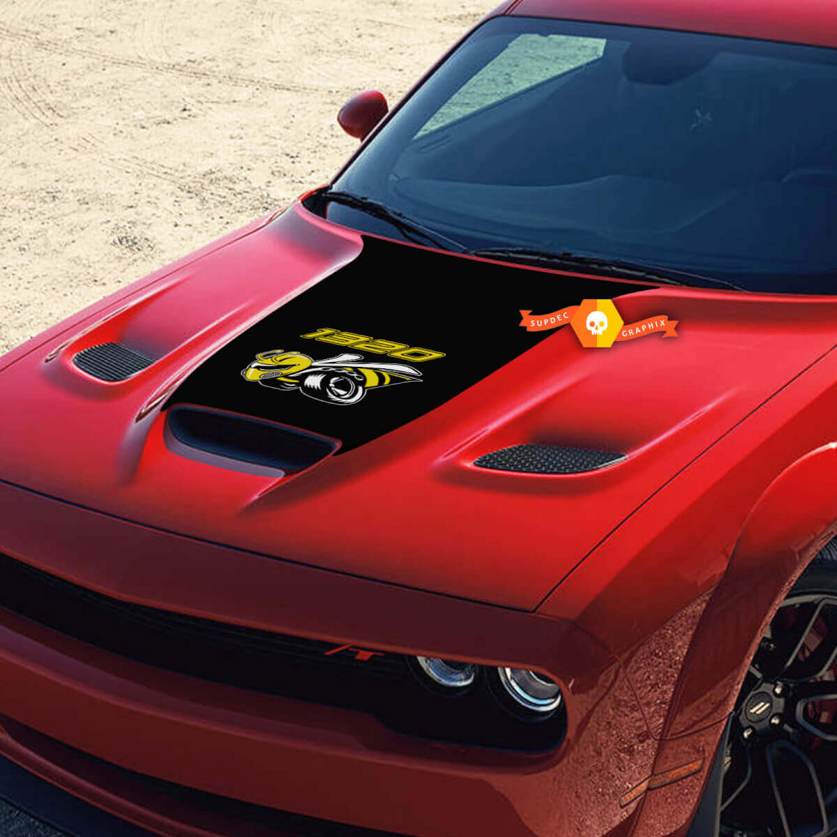 Hood Dodge Challenger 1320 Bee Vinyl Aufkleber Aufkleber Hood Graphics
