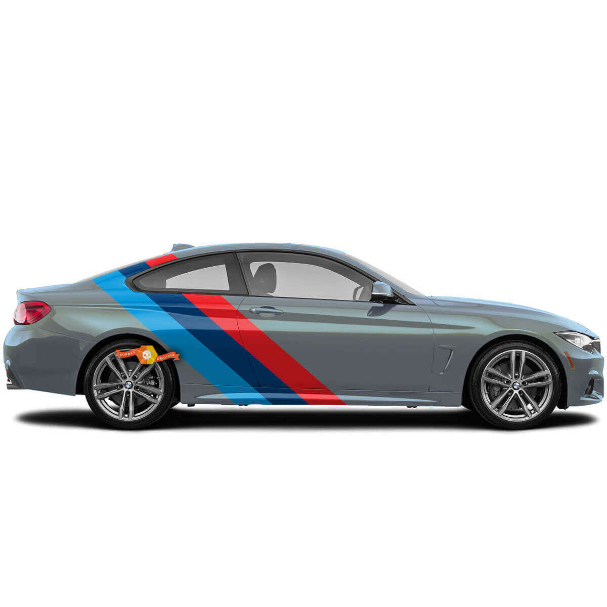 M-Style Dreifach Seitenstreifen Vinyl-Aufkleber Set für BMW Modelle