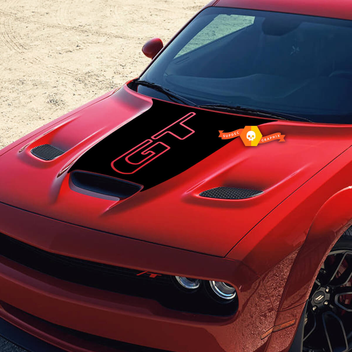 Hood Dodge Challenger 1320 Bee Logo Vinyl Aufkleber Aufkleber Hood Graphics
