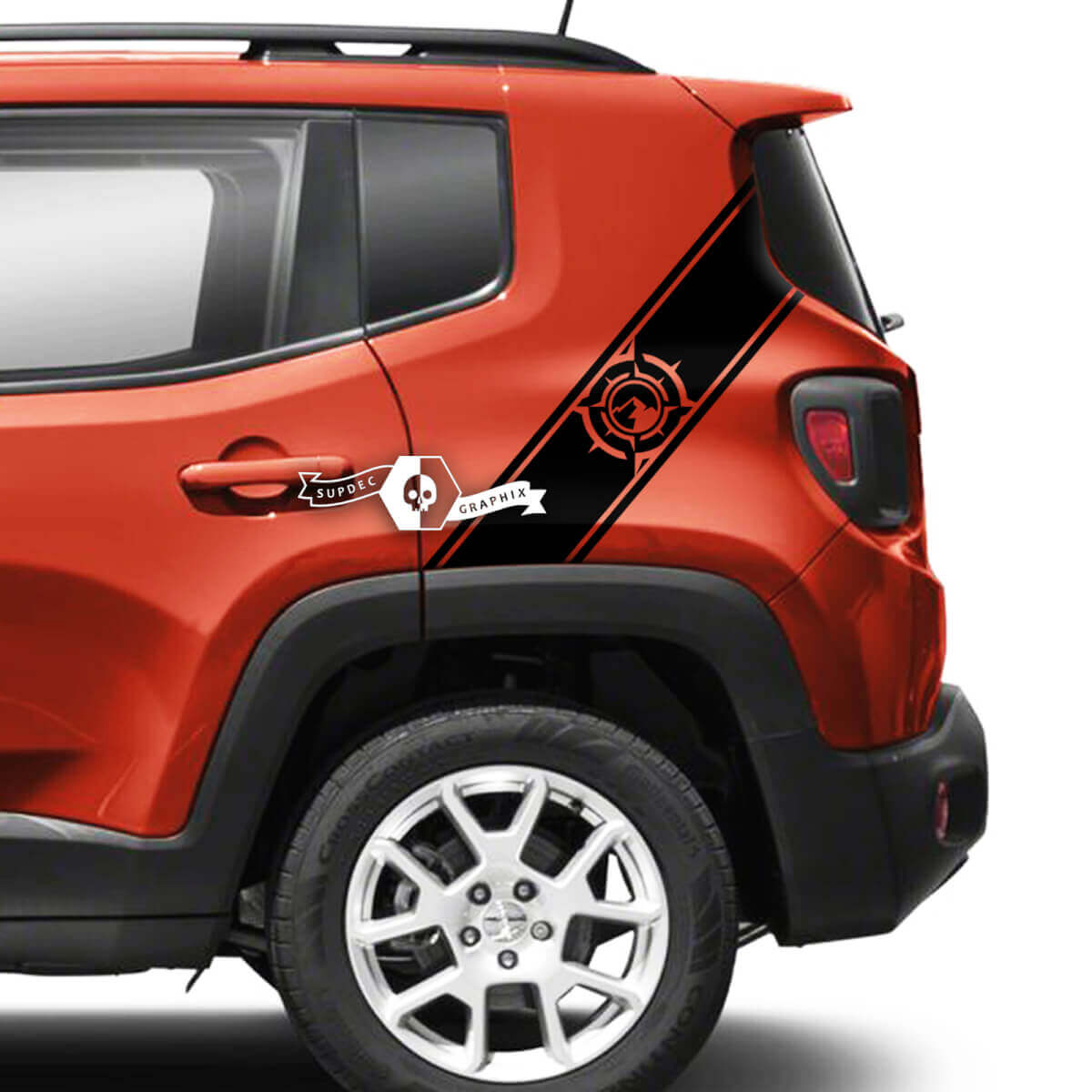 Paar Jeep Renegade Rear Fender Mountains Compass Side Graphic Vinyl Aufkleber Aufkleber Streifen
