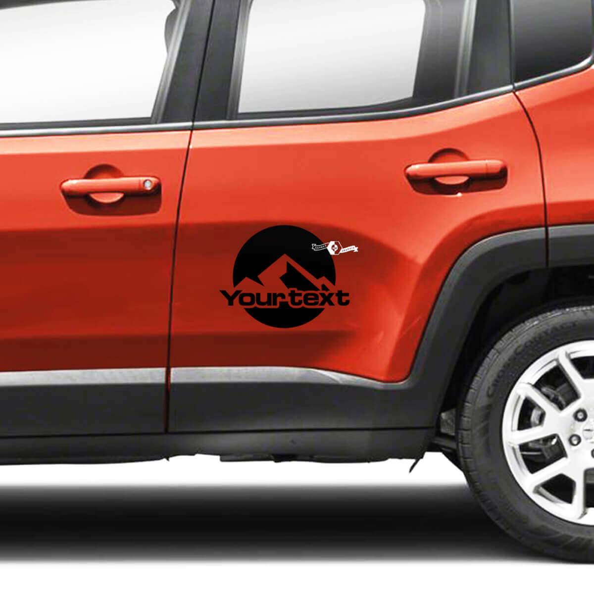 Paar Jeep Renegade Doors Side Mountains Graphic Logo Vinyl Aufkleber Aufkleber Streifen
