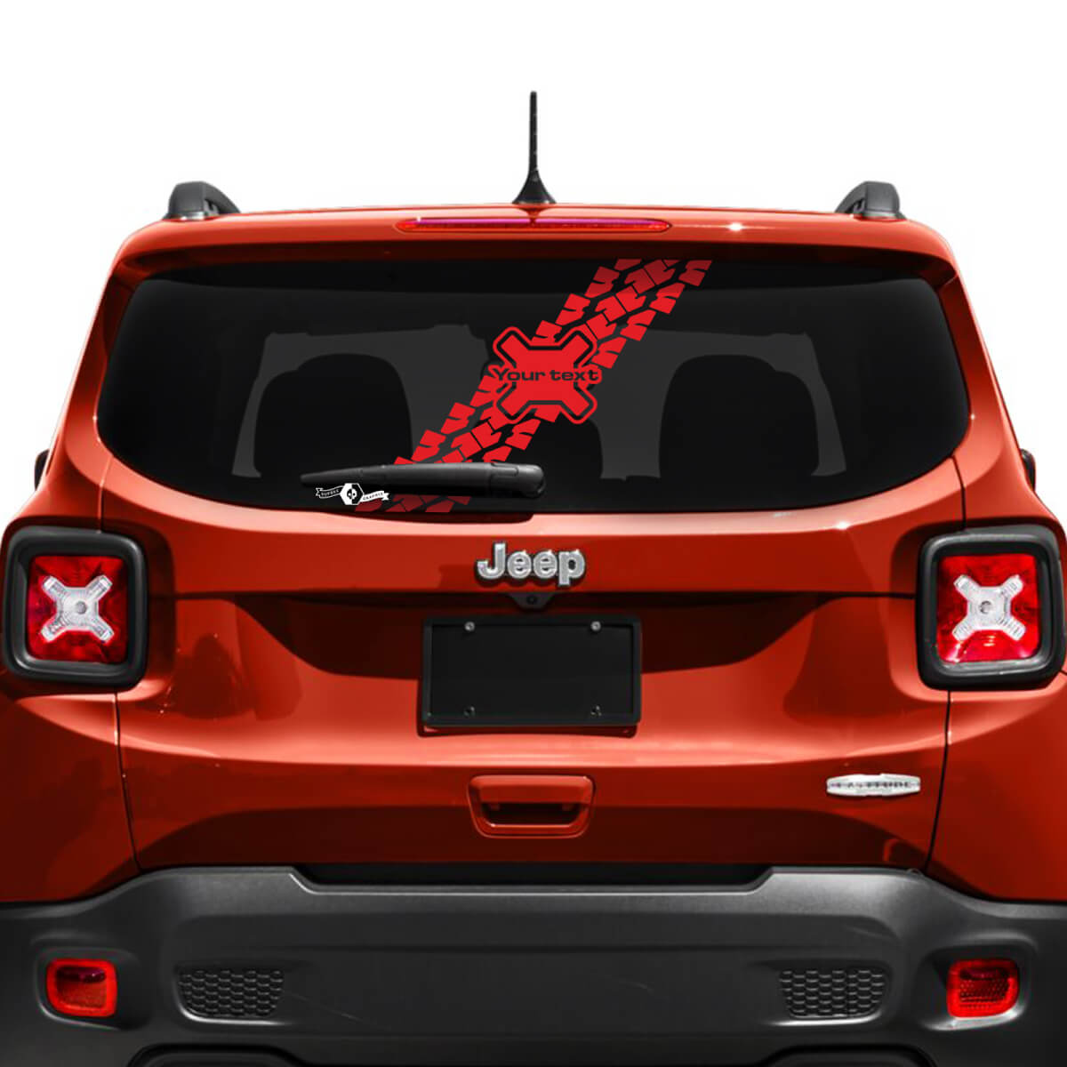 Individuelle Schriftzug-Reifenspuren-Heckklappenfenster Vinyl-Aufkleber für Jeep Renegade