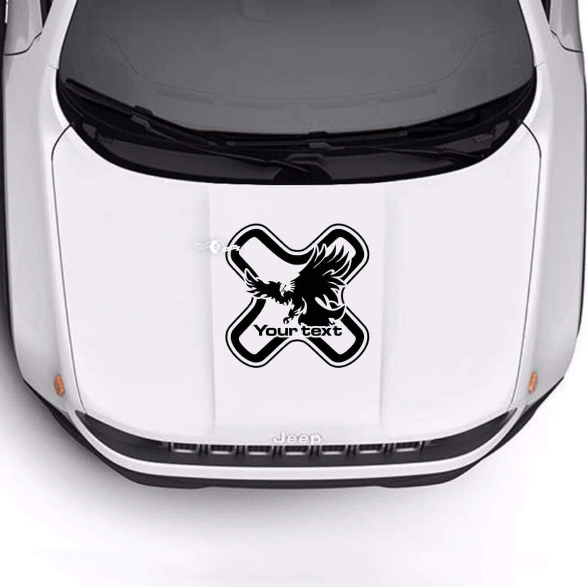 Individuell bedruckter Motorhaubenaufkleber mit Weißkopfseeadler Vinylfolie 2 für Jeep Renegade