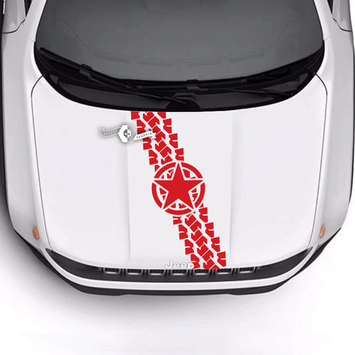 Jeep Renegade Trailhawk Sport Hood Military Star Tire Track Bald Eagle Vinyl Aufkleber Aufkleber
