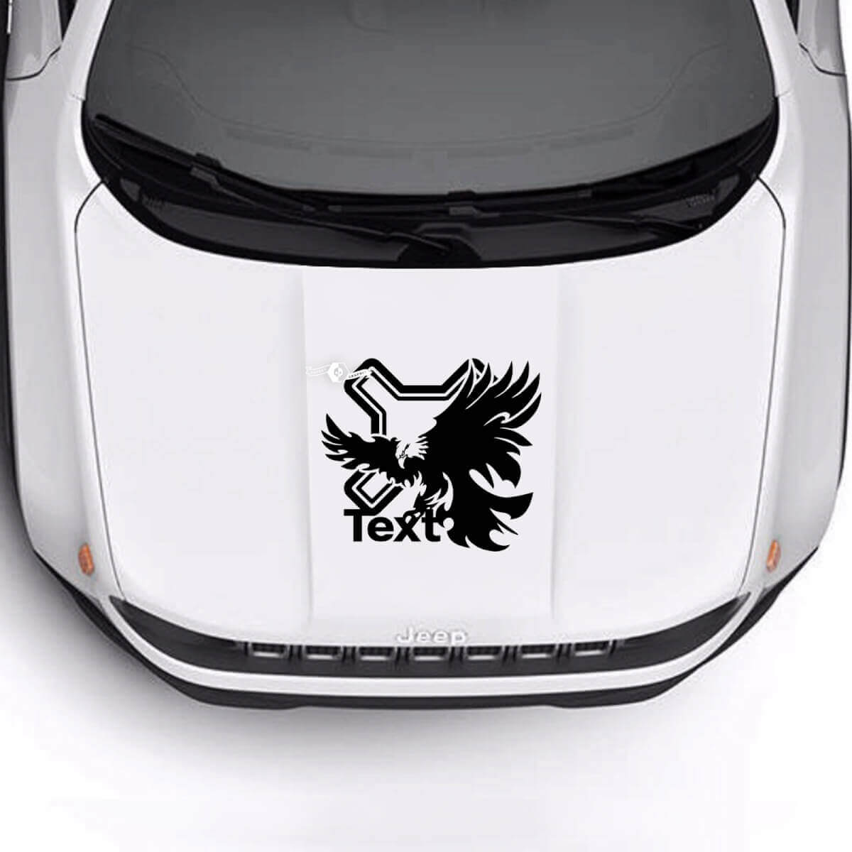 Benutzerdefinierter Aufkleber Haube Weißkopfseeadler Vinyl-Decal 3 für Jeep Renegade