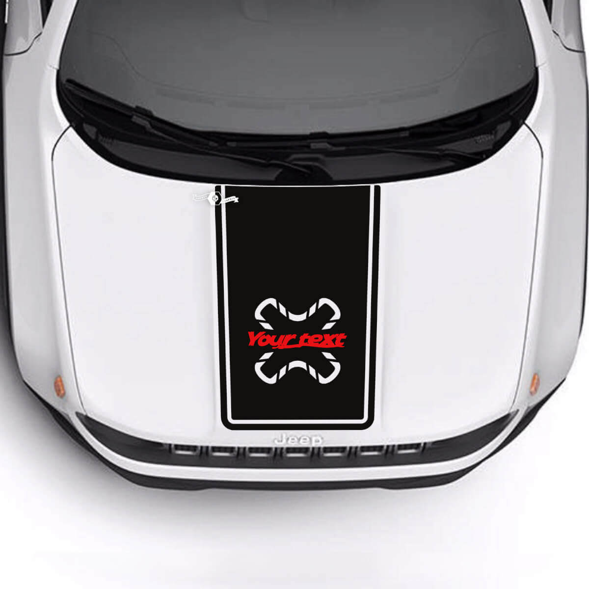 Individuelles Text-Motorhaubenleisten-Vinylaufkleber 2 Farben für Jeep Renegade Trailhawk