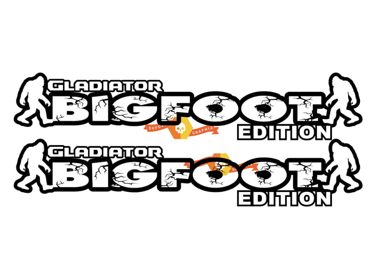 Bigfoot Edition Hauben-Vinylaufkleber-Set für Jeep Gladiator