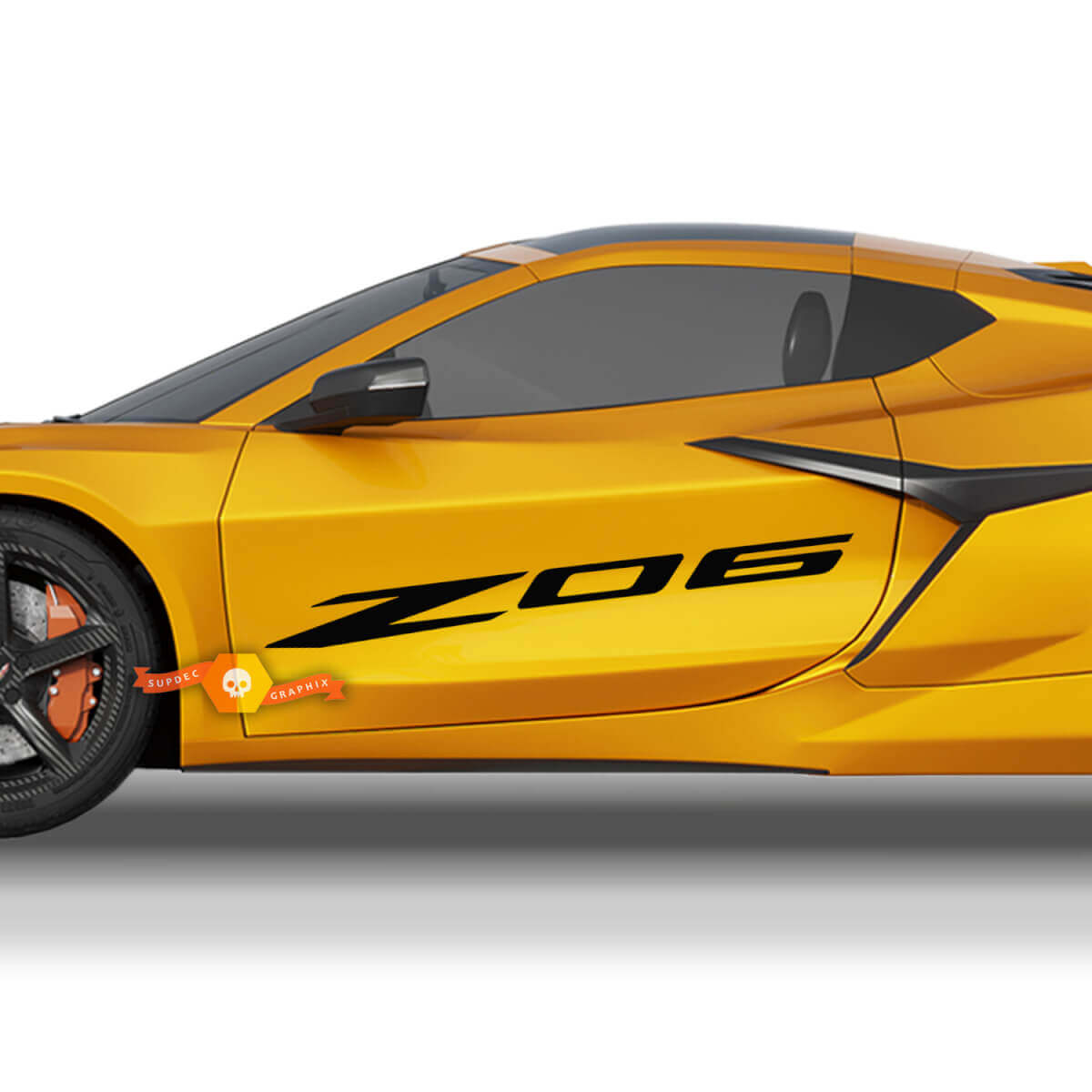 Paar Chevrolet Corvette Racing Seitentüren Z06 Logo Vinyl Aufkleber Aufkleber
