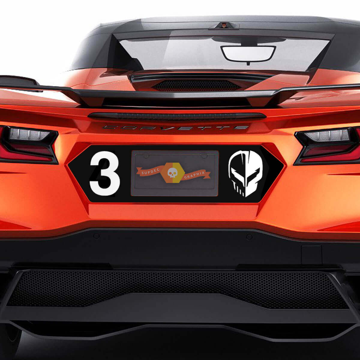 Chevrolet Corvette C8 Rear Plate Blackout Z06 Vinyl Aufkleber Aufkleber 2 Farben
