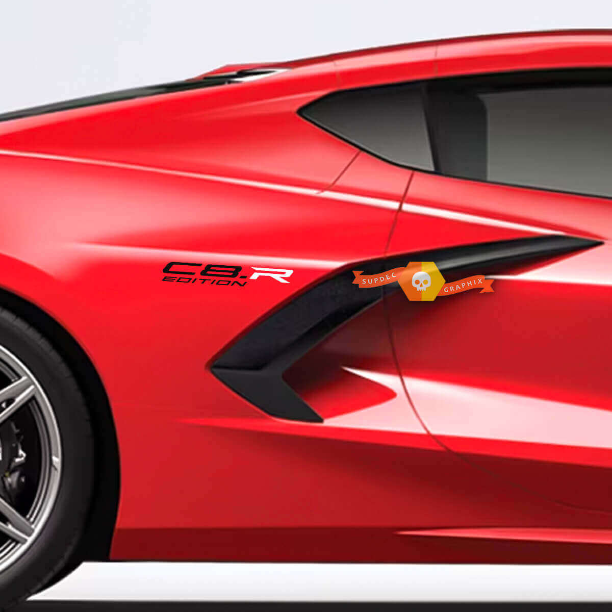 Paar C8.R Edition Seitenaufkleber Set für Chevrolet Corvette C8
