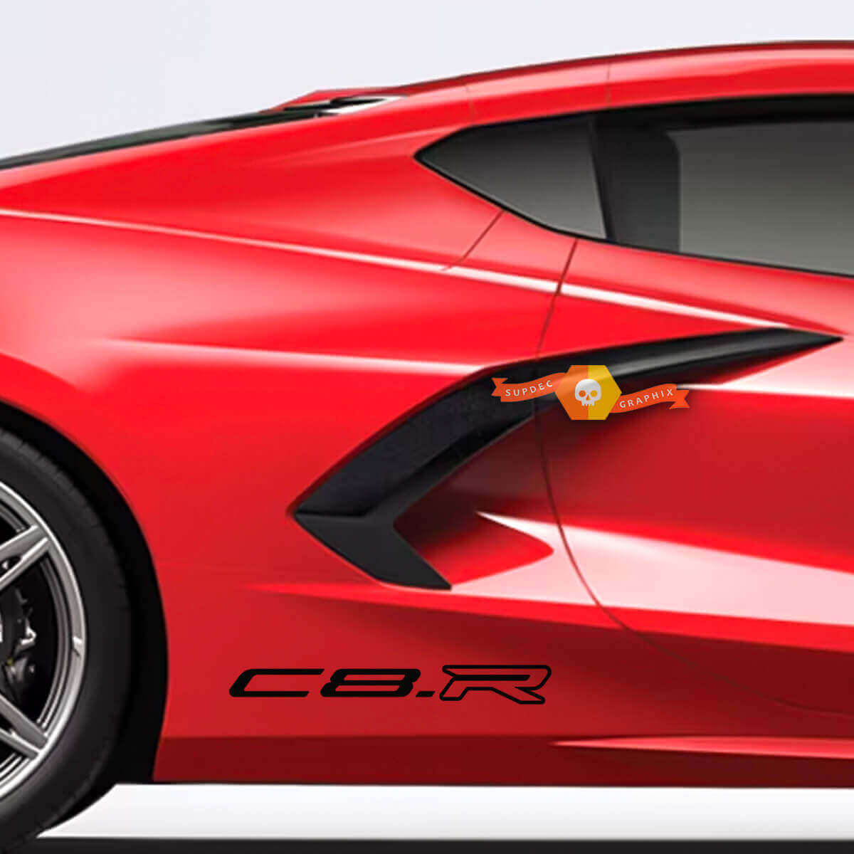 C8.R Umriss Seitliche Vinyl-Aufkleber Paar für Chevrolet Corvette C8