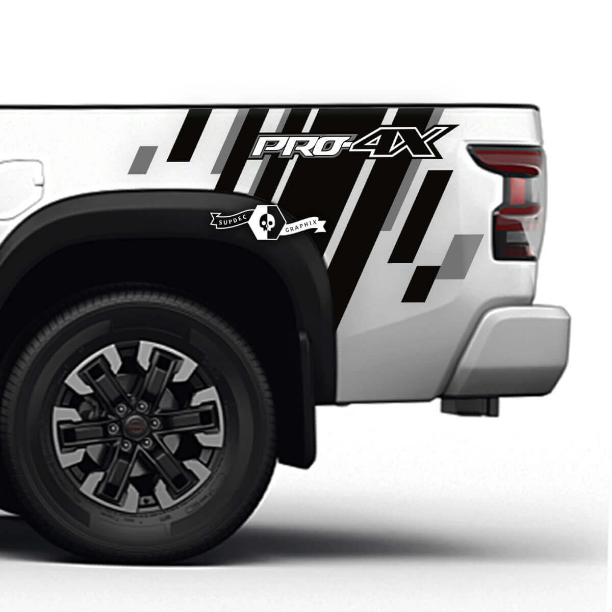 PRO-4X Seitliche Ladeflächen-Streifen Vinyl-Aufkleber-Set für Nissan Frontier