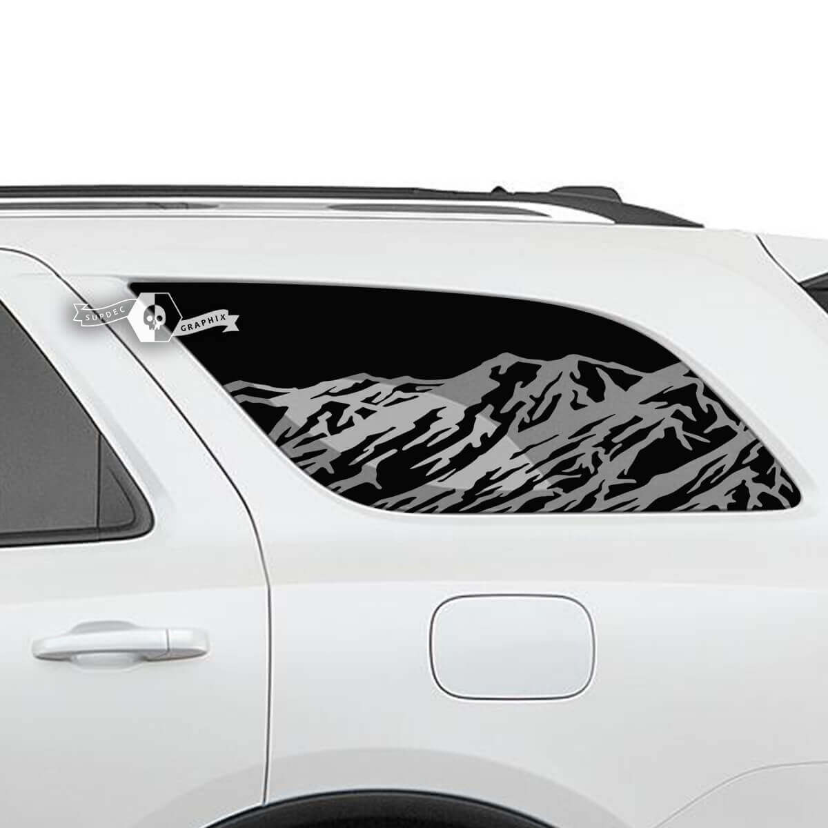 Paar Dodge Durango Side Rear Window Mountains Aufkleber Vinyl-Aufkleber

