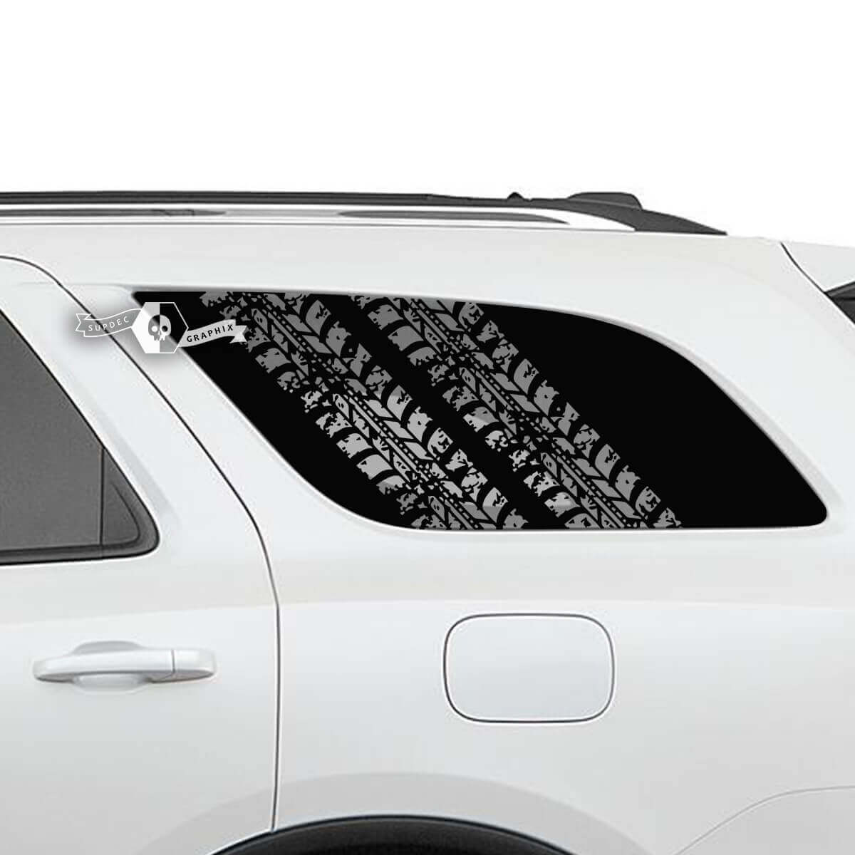 Paar Dodge Durango Seiten-Heckfenster-Reifenspur-Aufkleber aus Vinyl
