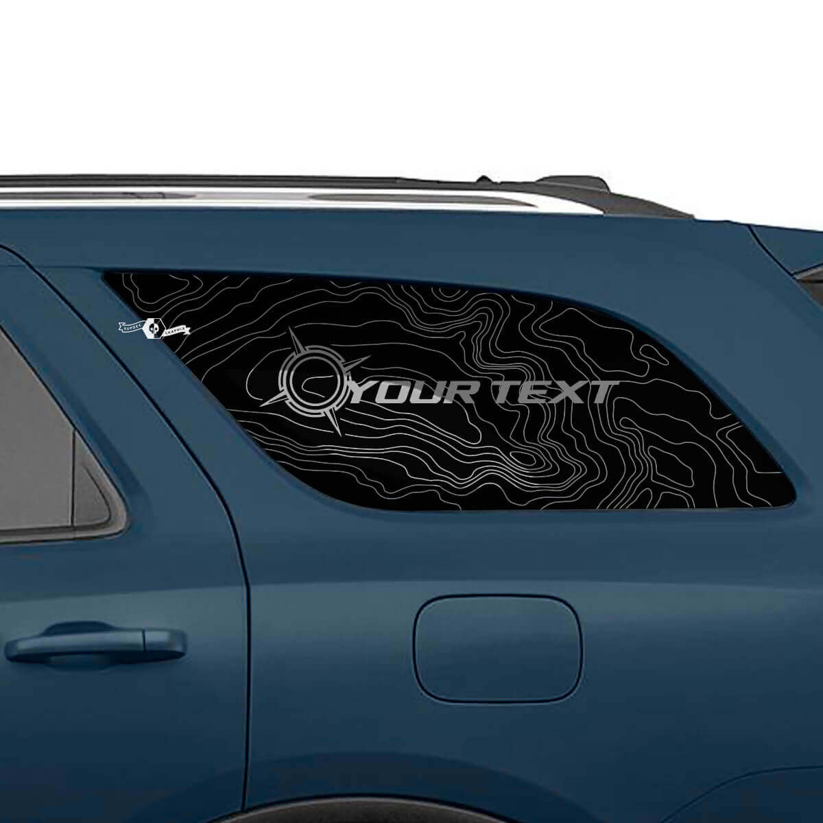Topografische Karte und Markierung Vinyl-Aufkleber-Kit für die hintere Seitenfenster des Dodge Durango