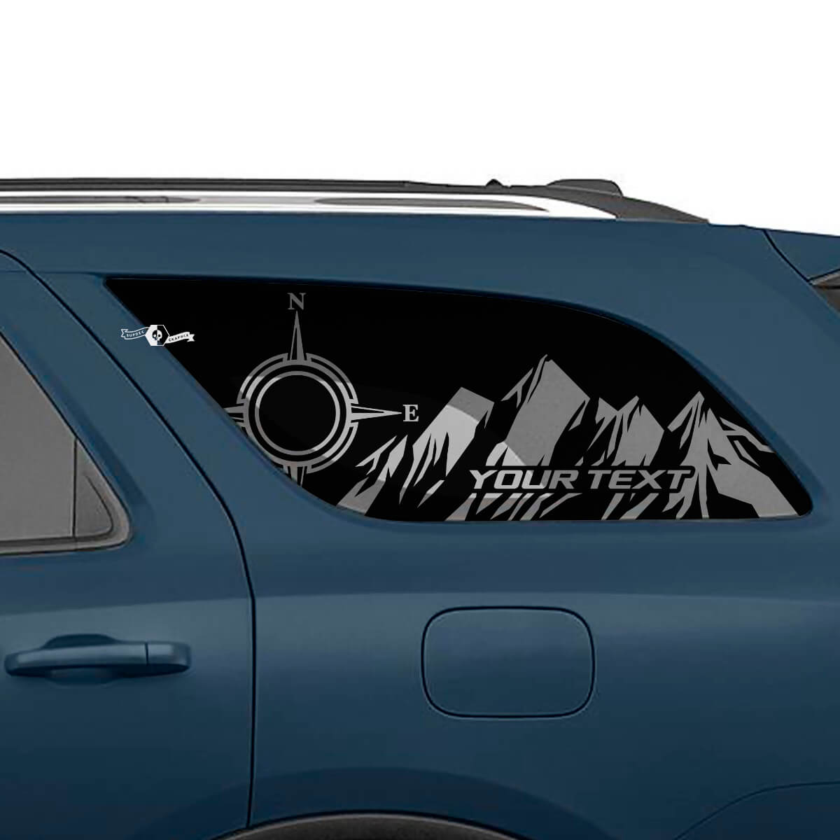 Mountains Style hintere Seitenscheiben-Vinylaufkleber-Set für Dodge Durango
