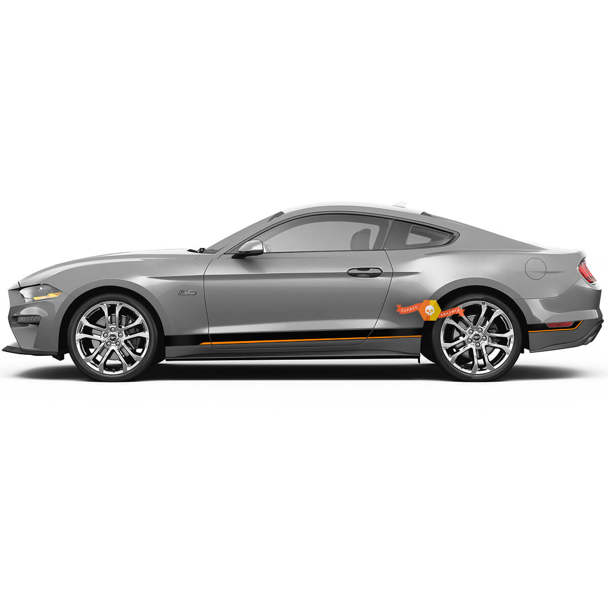 Paar Ford Mustang Mach Retro Rocker Aufkleber Auto Fahrzeug Vinyl Aufkleber Shelby Sport Racing Streifenbesatz 2 Farben
