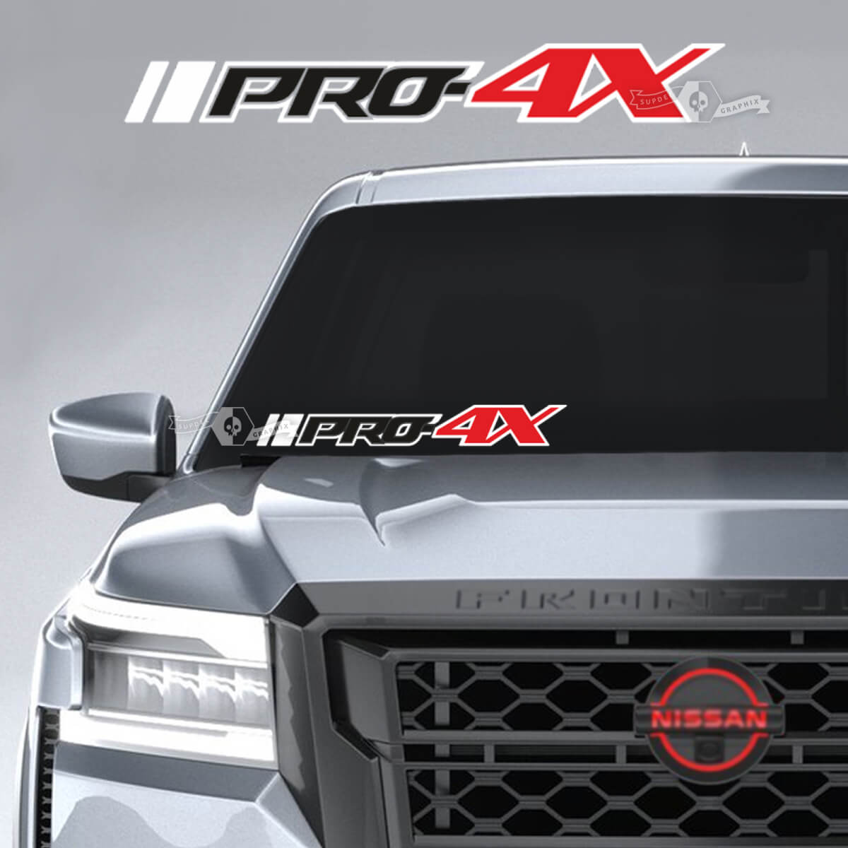 Windschutzscheibe Nissan Frontier PRO 4X Vinyl Aufkleber Aufkleber Grafiken 3 Farben
