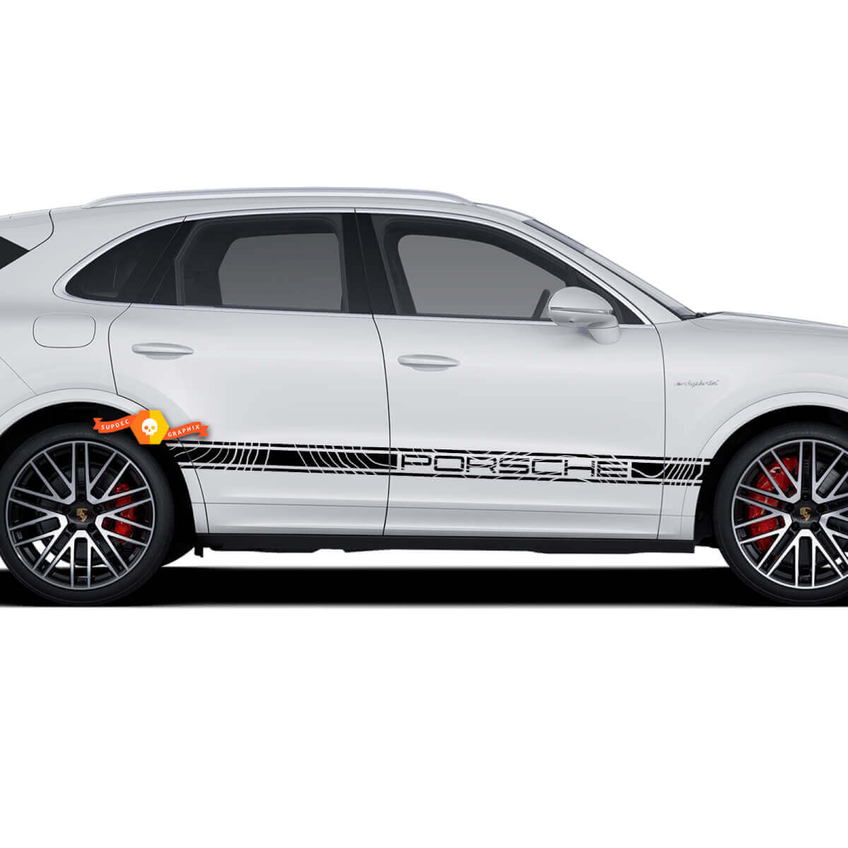 Porsche Cayenne S GTS Turbo Seitenstreifen Türen Topografische Karte Rocker Panel Aufkleber Aufkleber
