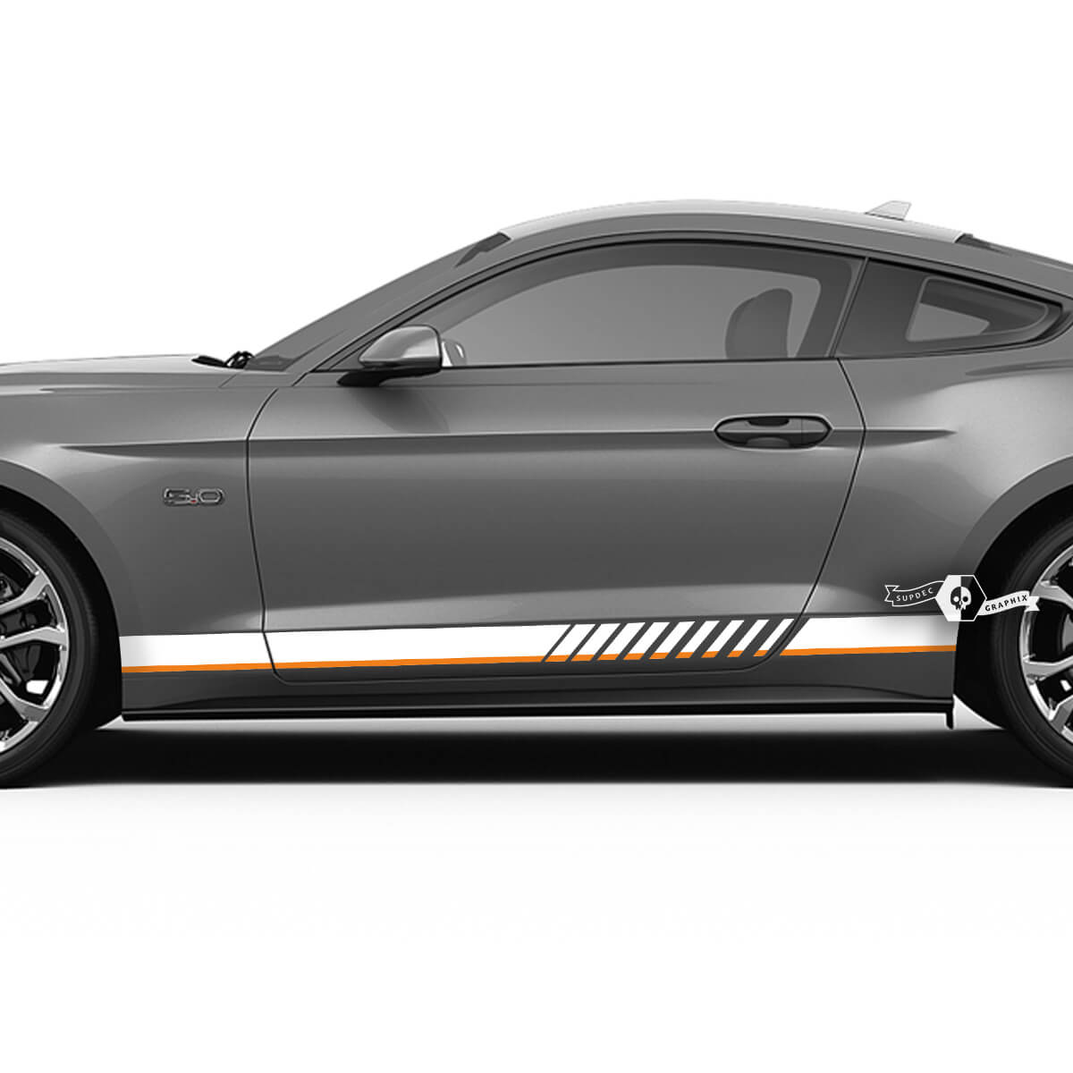 Racing Style Streifen Seiten-Vinyl-Aufkleber-Kit für Musclecar Musclecarmodel Mach 1
