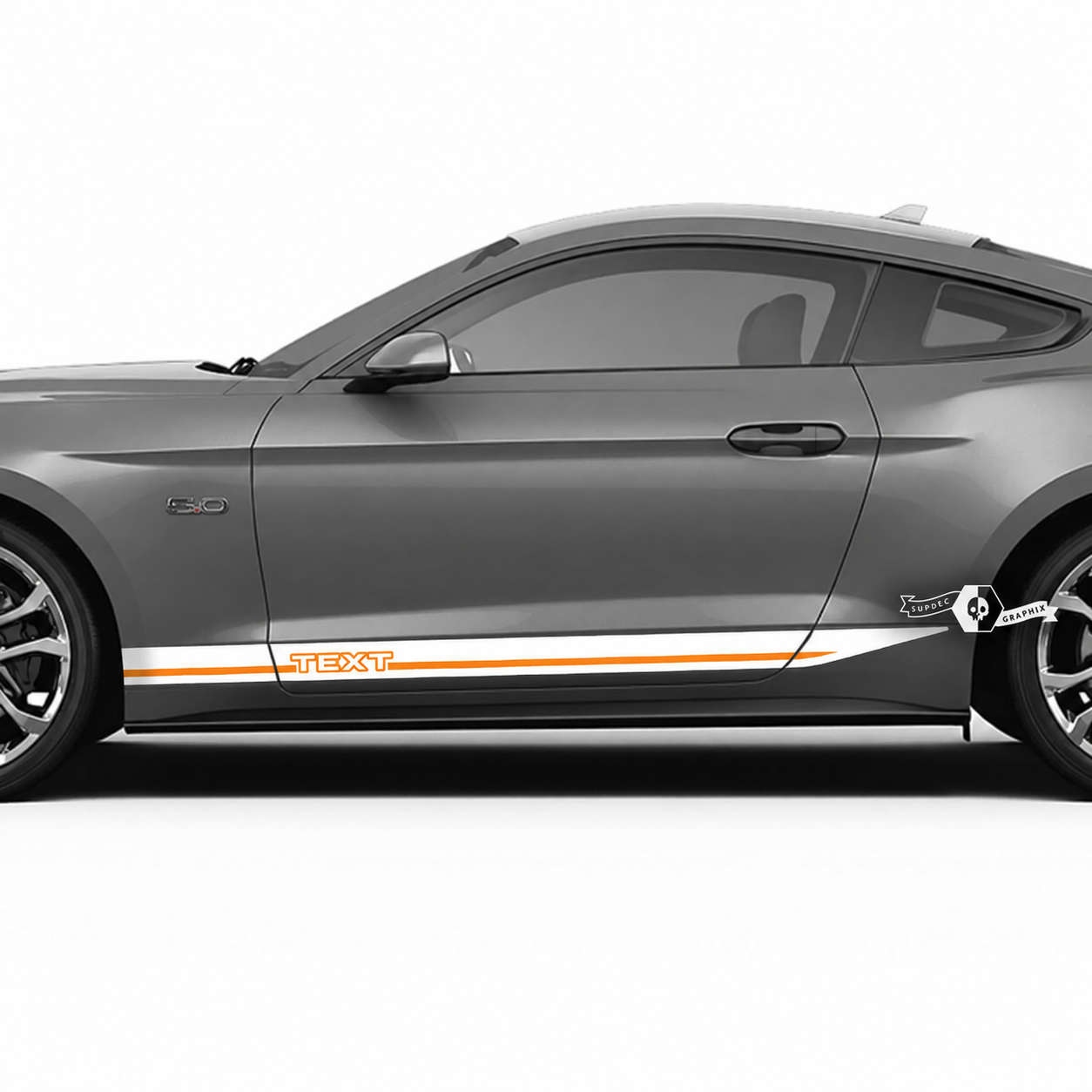 Maßgeschneidertes Umriss-Akzentstreifen-Set als Vinyl-Aufkleber für Schwellerleisten für Musclecar Musclecarmodel