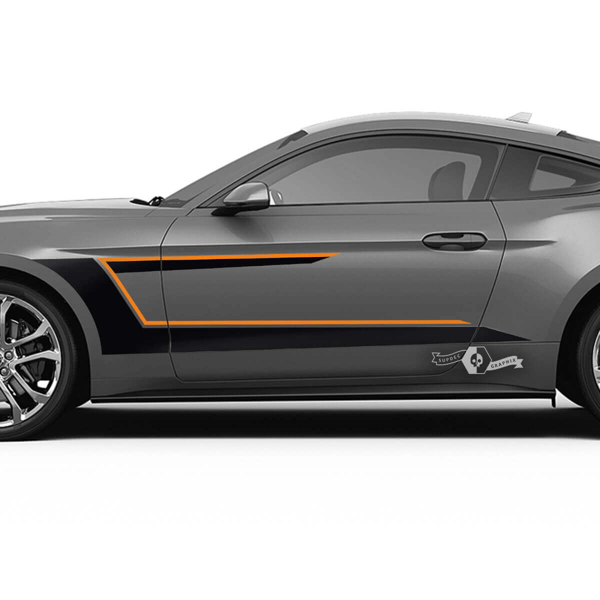 Doppeltes Racing-Streifen Seiten Vinyl Aufkleber Set für Musclecar Musclecarmodell 2016-23