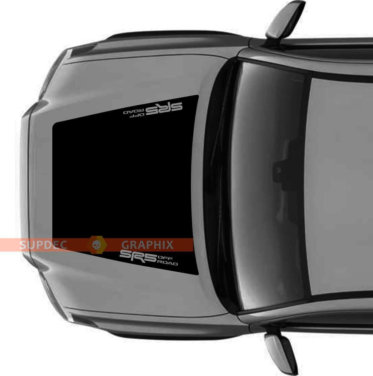 Eine Farbe Riesige SR5 4x4 PRO Sport Off Road KEIN SCOOP! Motorhauben-Vinyl-Aufkleber passend für Toyota Tacoma Modelle von 2016 bis 2021
