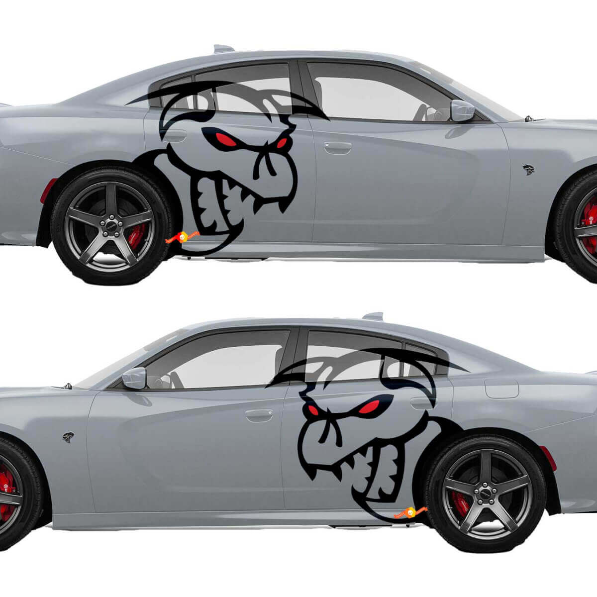 Demon Style Seitlicher Vinyl-Aufkleber Satz für Dodge Challenger Charger