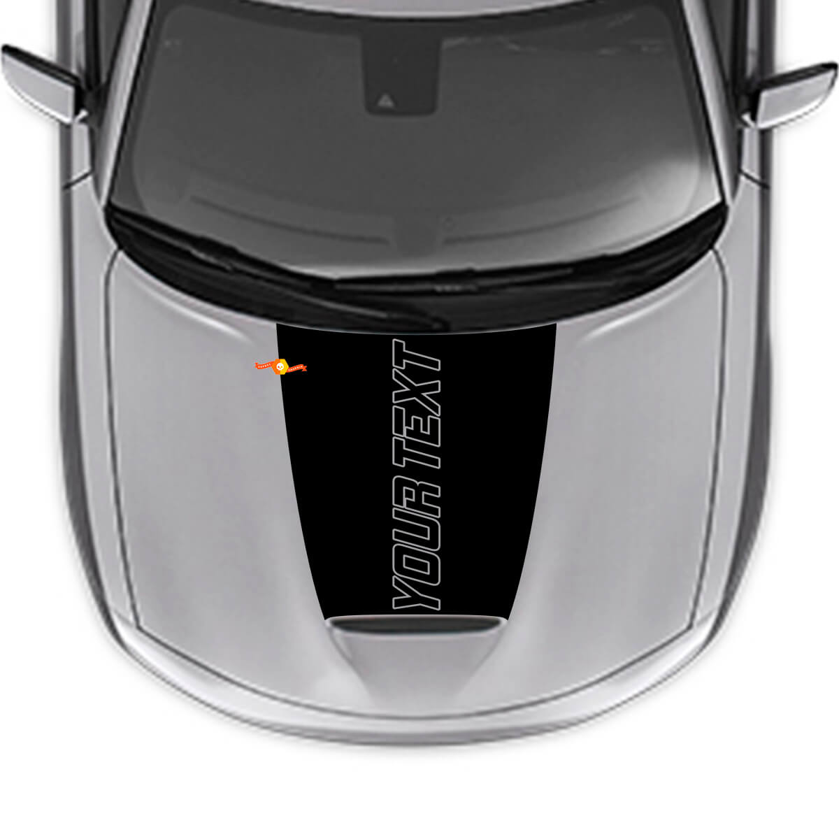 Benutzerdefinierte Textumriss Motorhauben-Vinylaufkleber für Dodge Charger 2015-2024