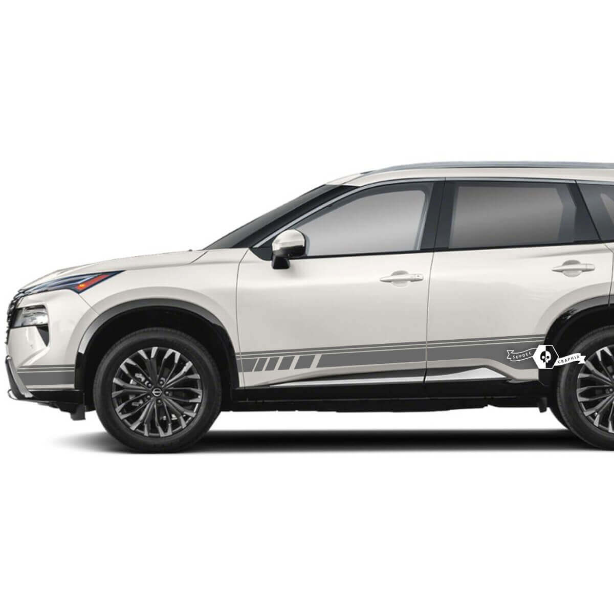 Paar Nissan Rogue Side Door Rocker Panel Stripes Aufkleber Aufkleber Vinyl Grafik
