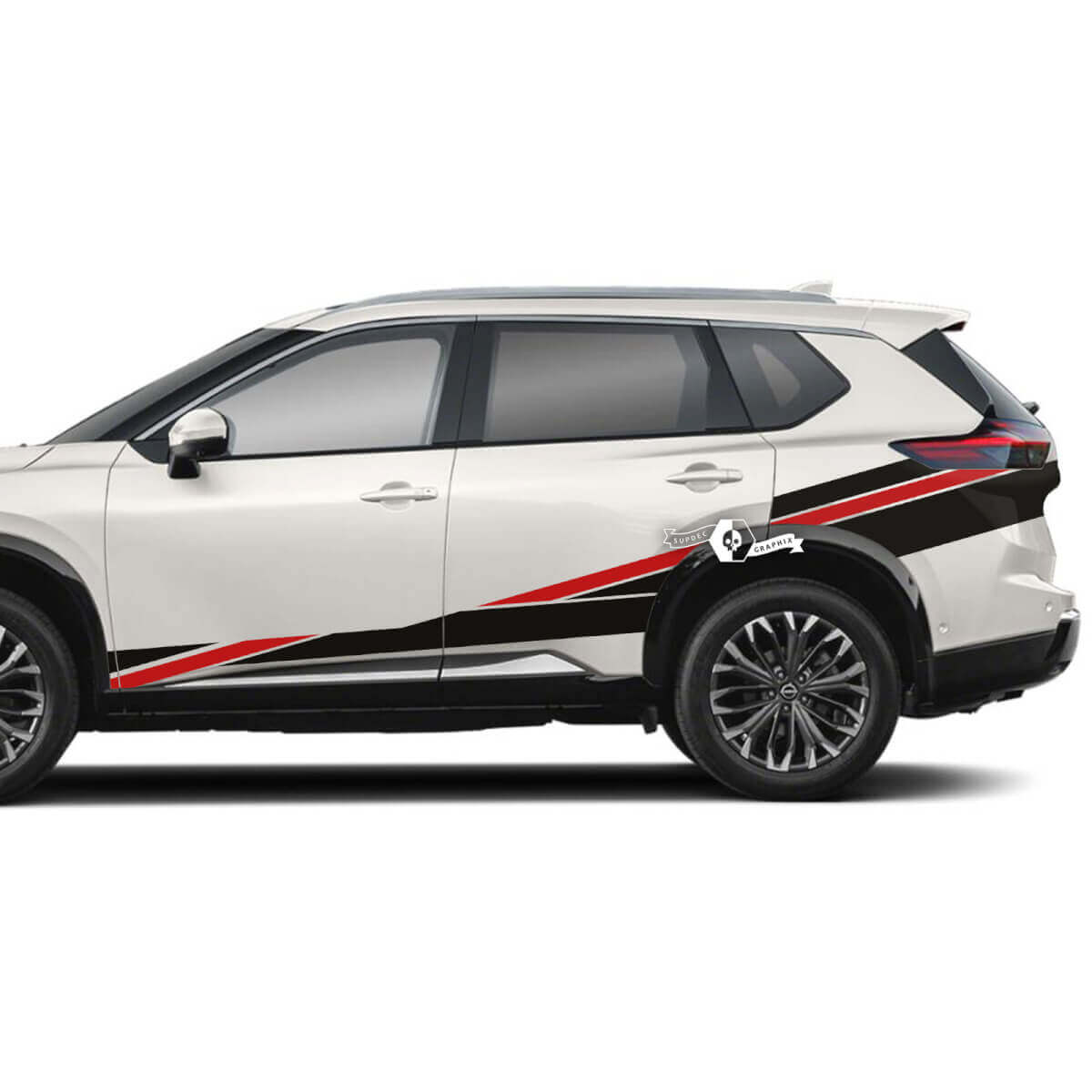 Dekorative Seiten- und Heckseitenstreifen Vinylaufkleber für Nissan Rogue