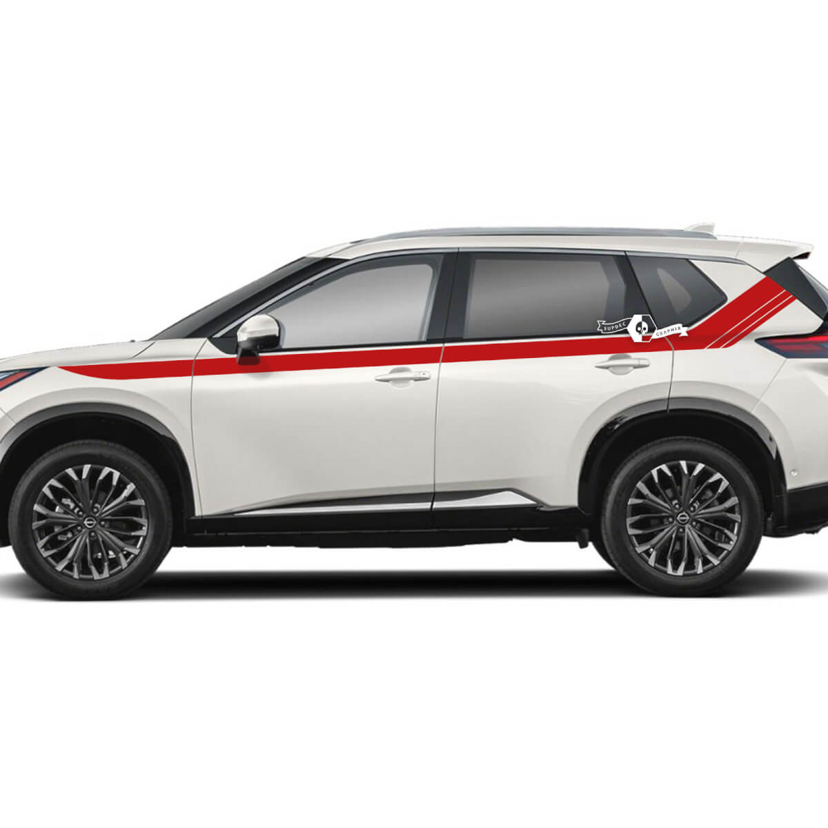 Paar Nissan Rogue Side Up Door Dual Stripes Aufkleber Aufkleber Vinyl Grafik
