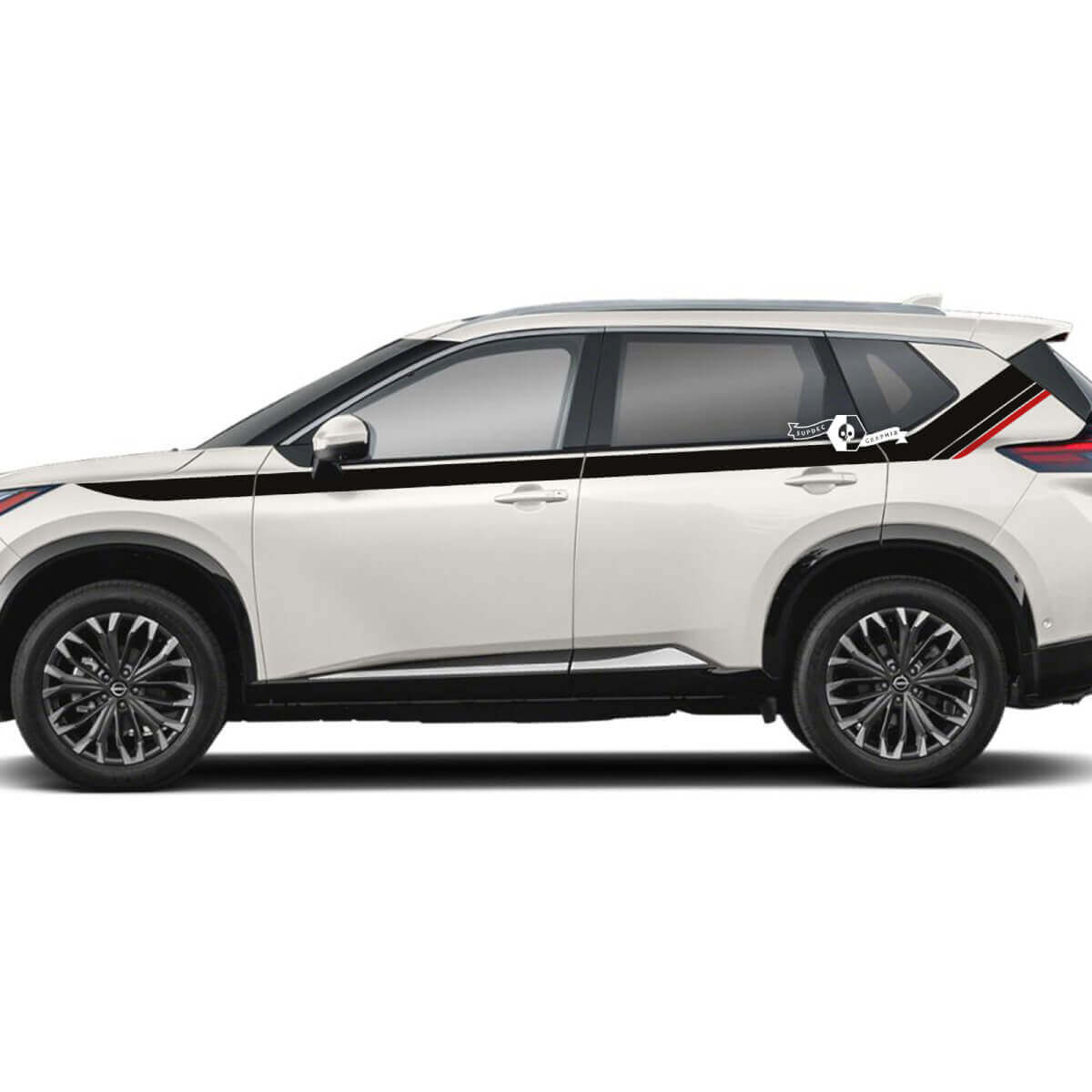 Paar Nissan Rogue Side Up Door Dual Stripes Aufkleber Aufkleber Vinyl Grafik 2 Farben
