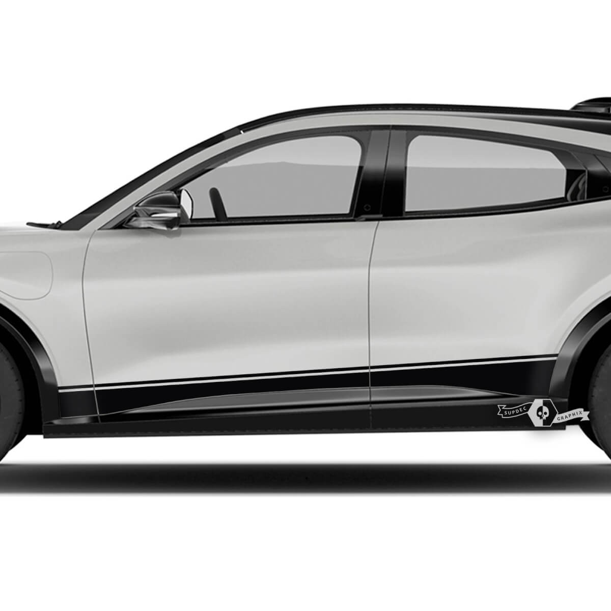 Paar Ford Mustang MACH-E MACH E Trim Rocker Panel Stripes Side Door Aufkleber Vinylaufkleber
