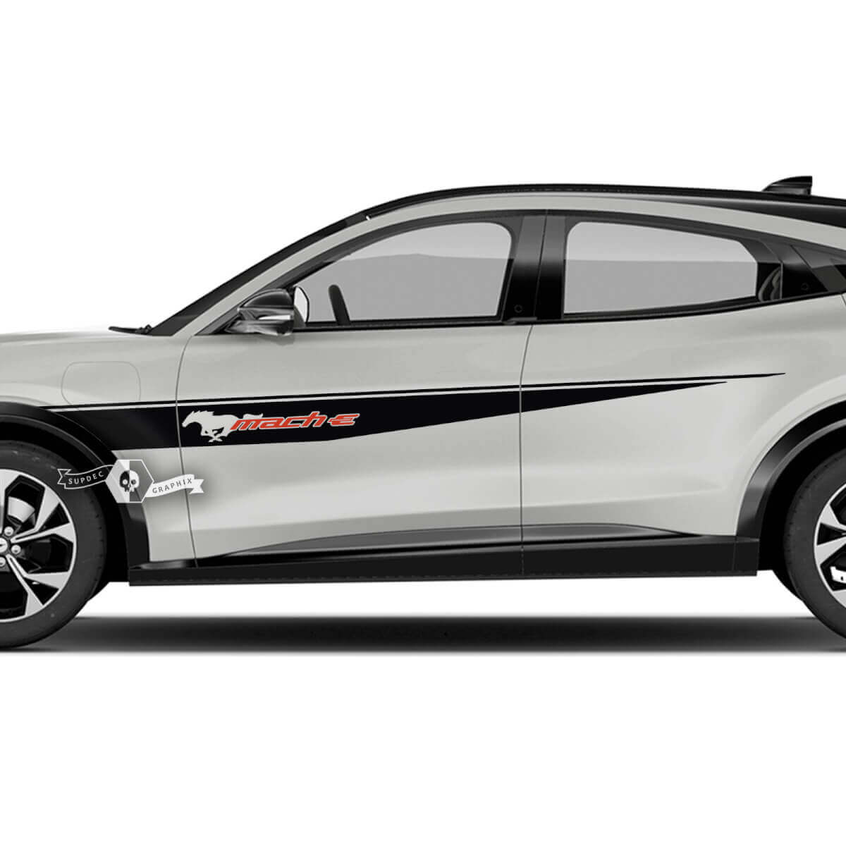 Paar Ford Mustang MACH-E MACH E Frontfender Top Line Streifen Seitentür Logo Aufkleber Vinylaufkleber 2 Farben
