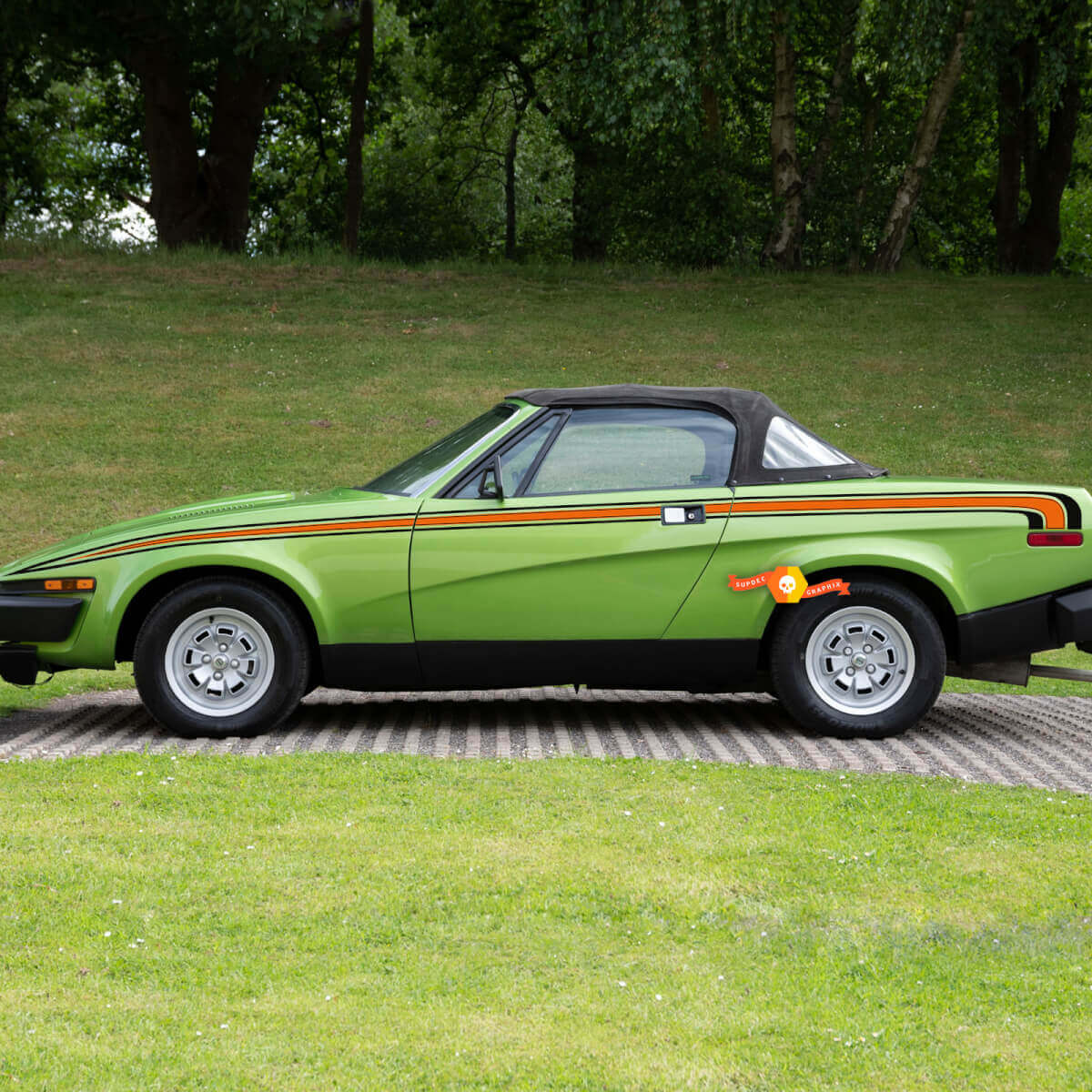  Retro-Stil Seitenstreifen Vinyl-Aufkleber-Set für Triumph TR7