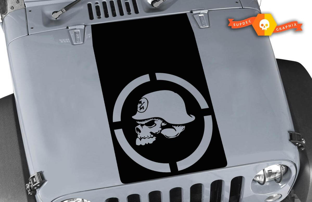 Metal Mulisha Schädel Blackout Motorhauben Vinyl-Aufkleber für Jeep Wrangler