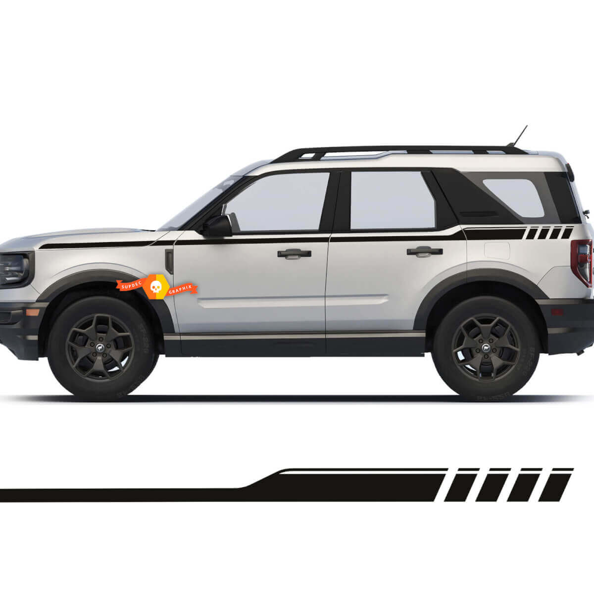 Paar 2 Top -Türen Side Stripe Decals Sticker für Ford Bronco
