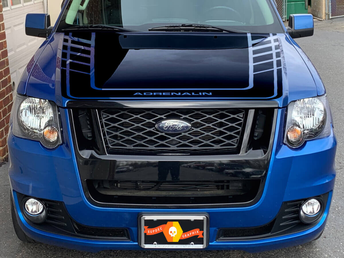 Adrenalin Motorhauben Vinyl-Aufkleber Für Musclecar Explorer Sport Trac Adrenalin 2007-2010 SVT V8