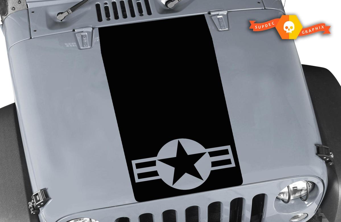 Jeep Wrangler Blackout USAF Air Force Hood Vinyl Sticker Decal TJ LJ JK Unlimited
